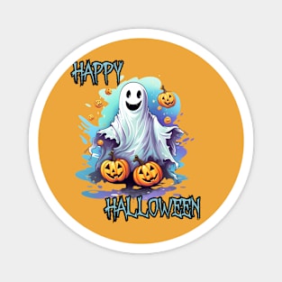 Spooky Ghost Happy Halloween Magnet